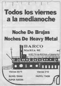 Concert flyer 1985